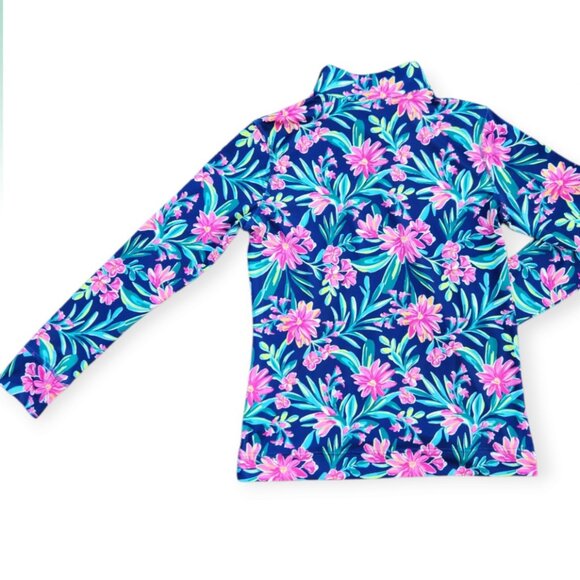 Stella Parker Women Shirt Blue Mock Neck Sun Swim UPF50 Long Sleeve Size Small - Picture 7 of 10